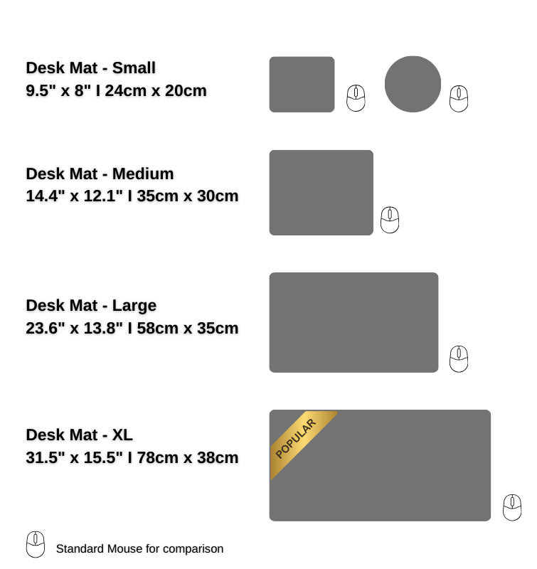 Size Guide Mousepad