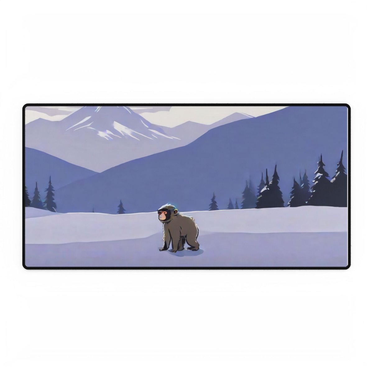 Abstract Snow Monkey Desk Mat Japanese Cute XL Mousepads