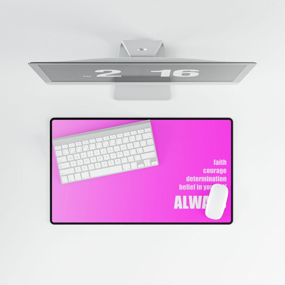 Always Positive Affirmation Messages, Pink Desk Mat Mindfulness XL Mousepads