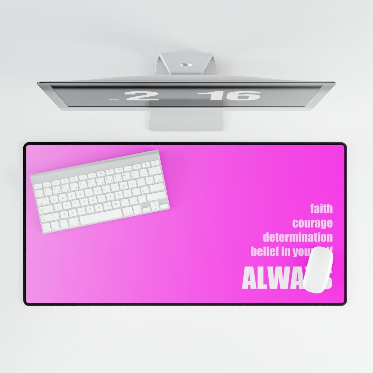 Always Positive Affirmation Messages, Pink Desk Mat Mindfulness XL Mousepads