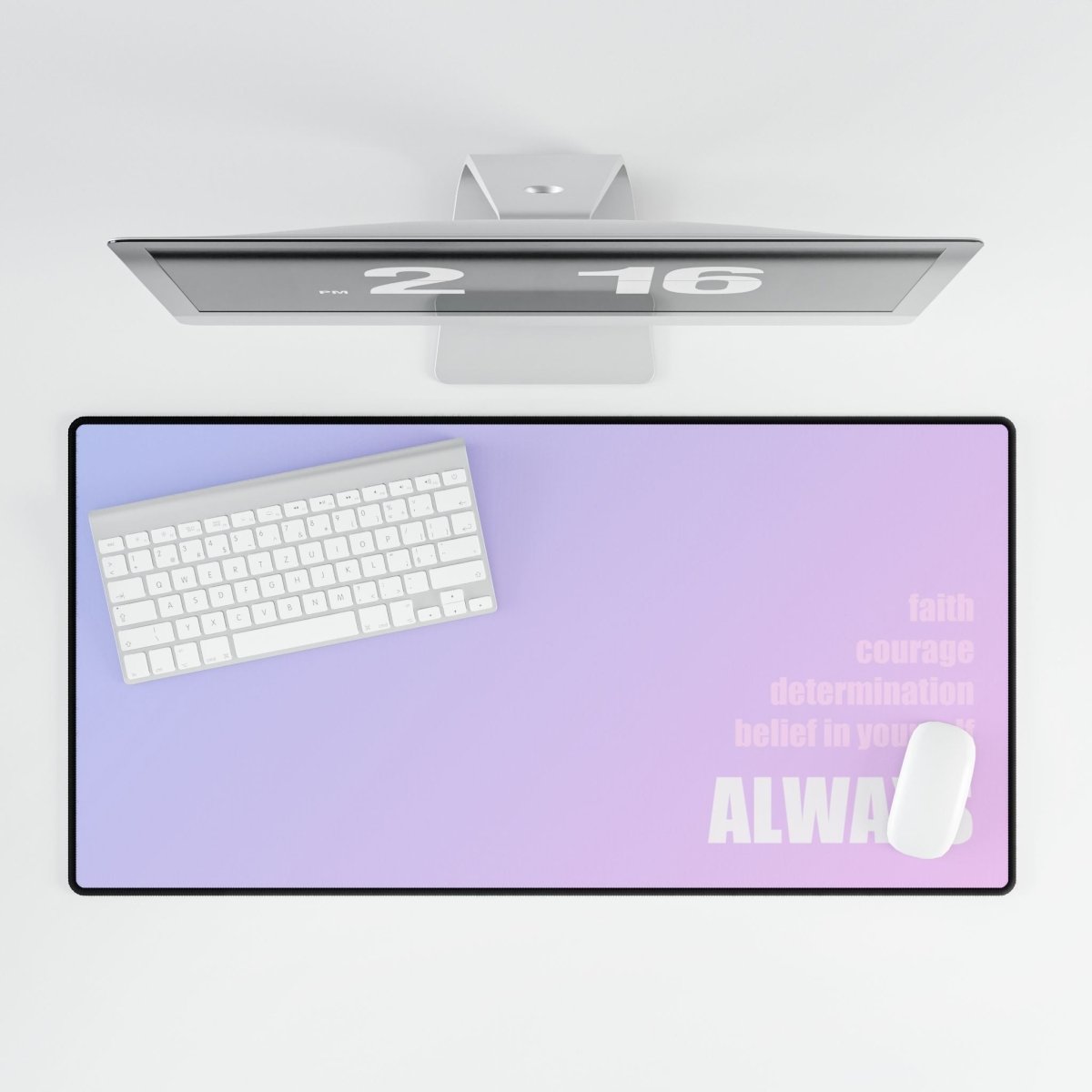 Always Positive Affirmation Messages, Purple Desk Mat Mindfulness XL Mousepads