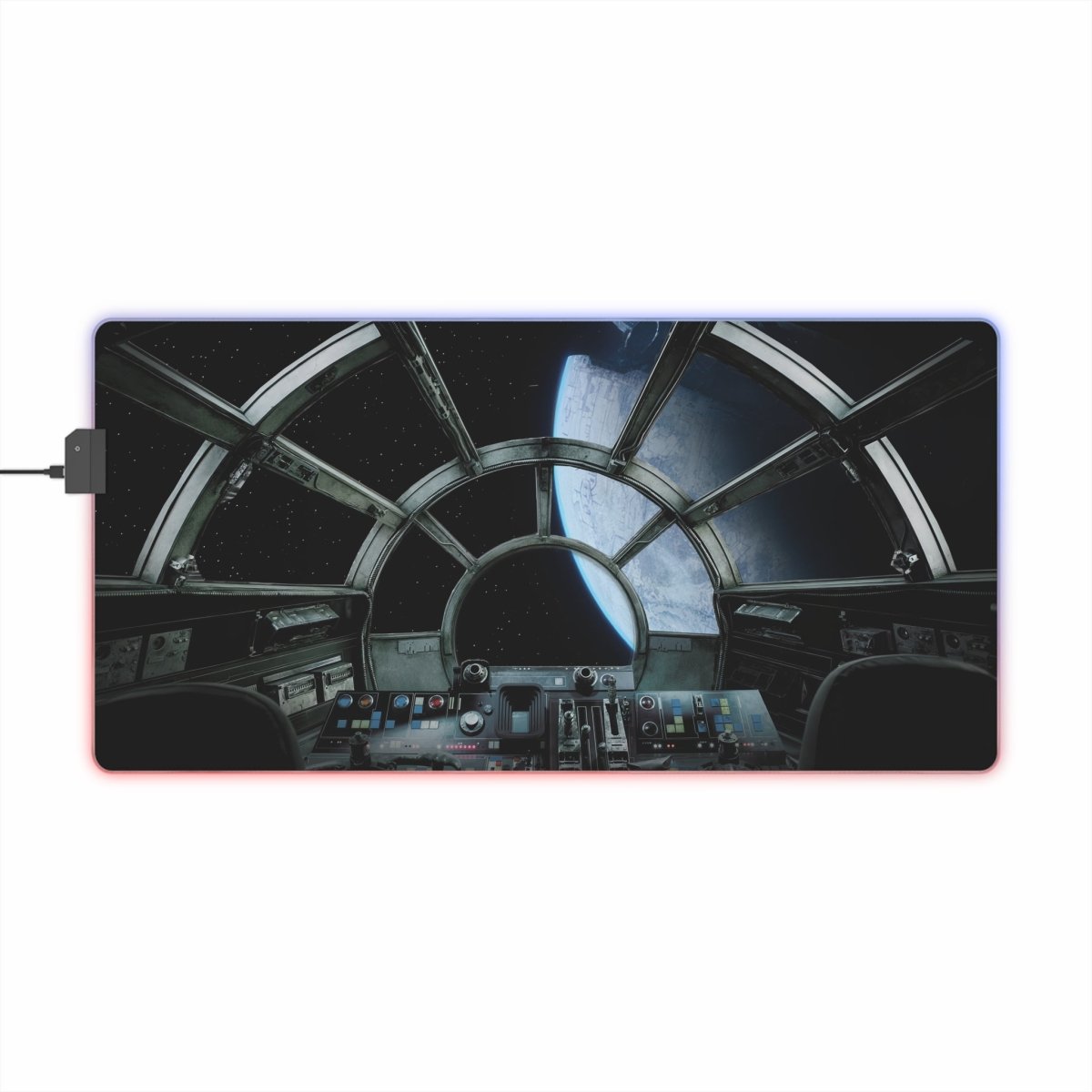 Battles of Millennium Falcon View #2 LED LED Light - Up Sci - Fi, TV & Movies XL Mousepads