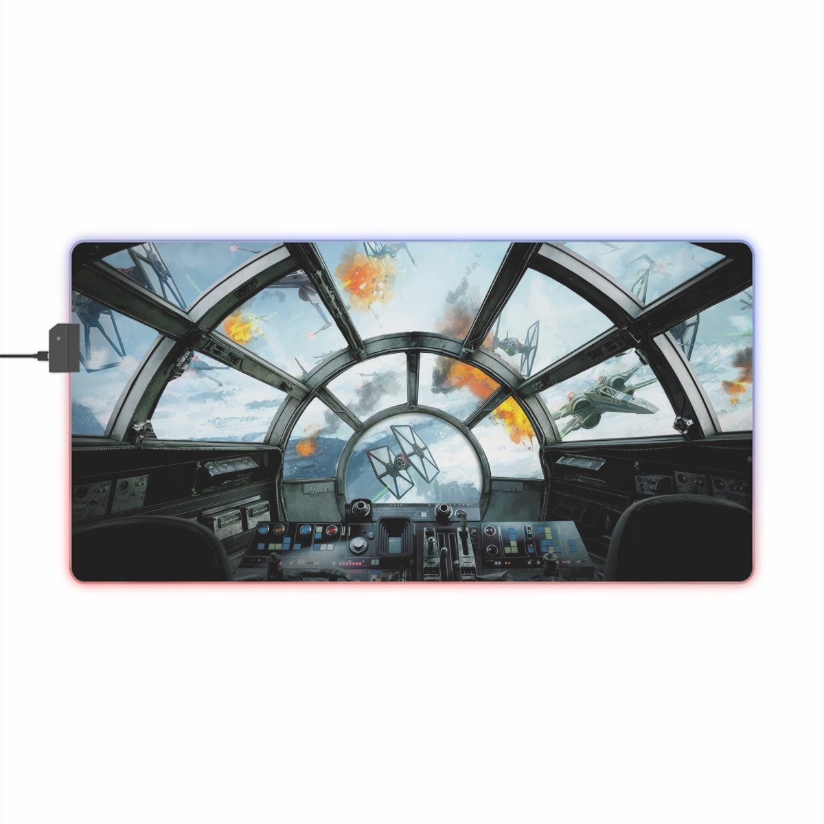 Battles of Millennium Falcon View #3 LED LED Light - Up Sci - Fi, TV & Movies XL Mousepads