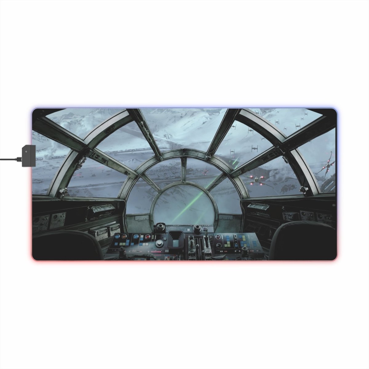 Battles of Millennium Falcon View #4 LED LED Light - Up Sci - Fi, TV & Movies XL Mousepads