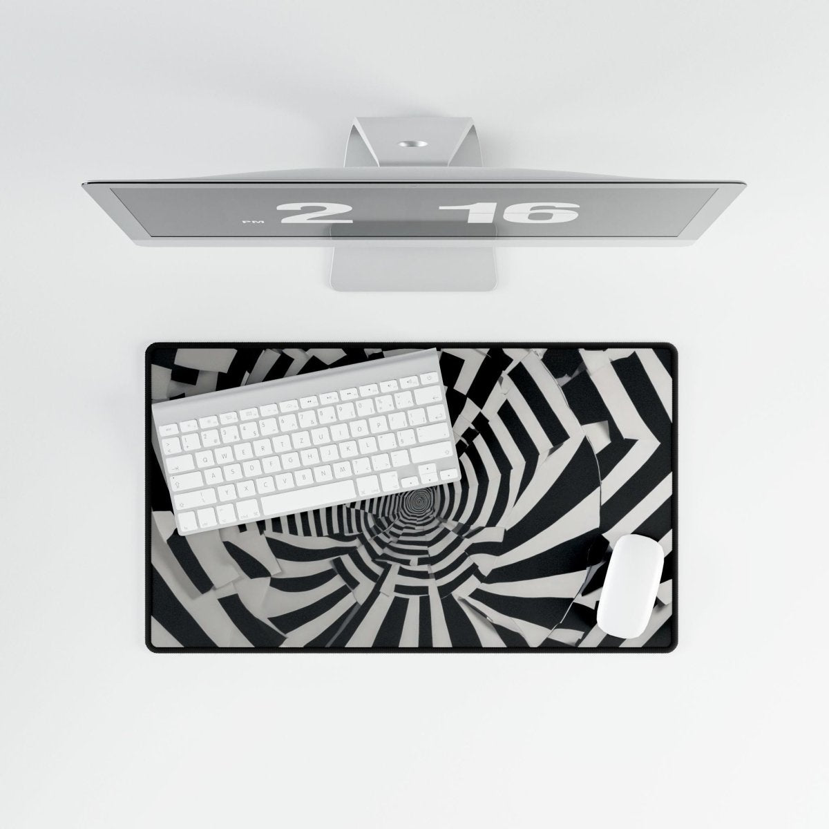 Black and White Collides Desk Mat Shapes & Patterns XL Mousepads