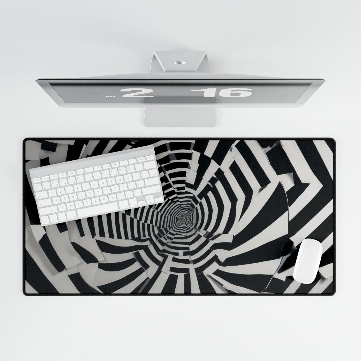 Black and White Collides Desk Mat Shapes & Patterns XL Mousepads