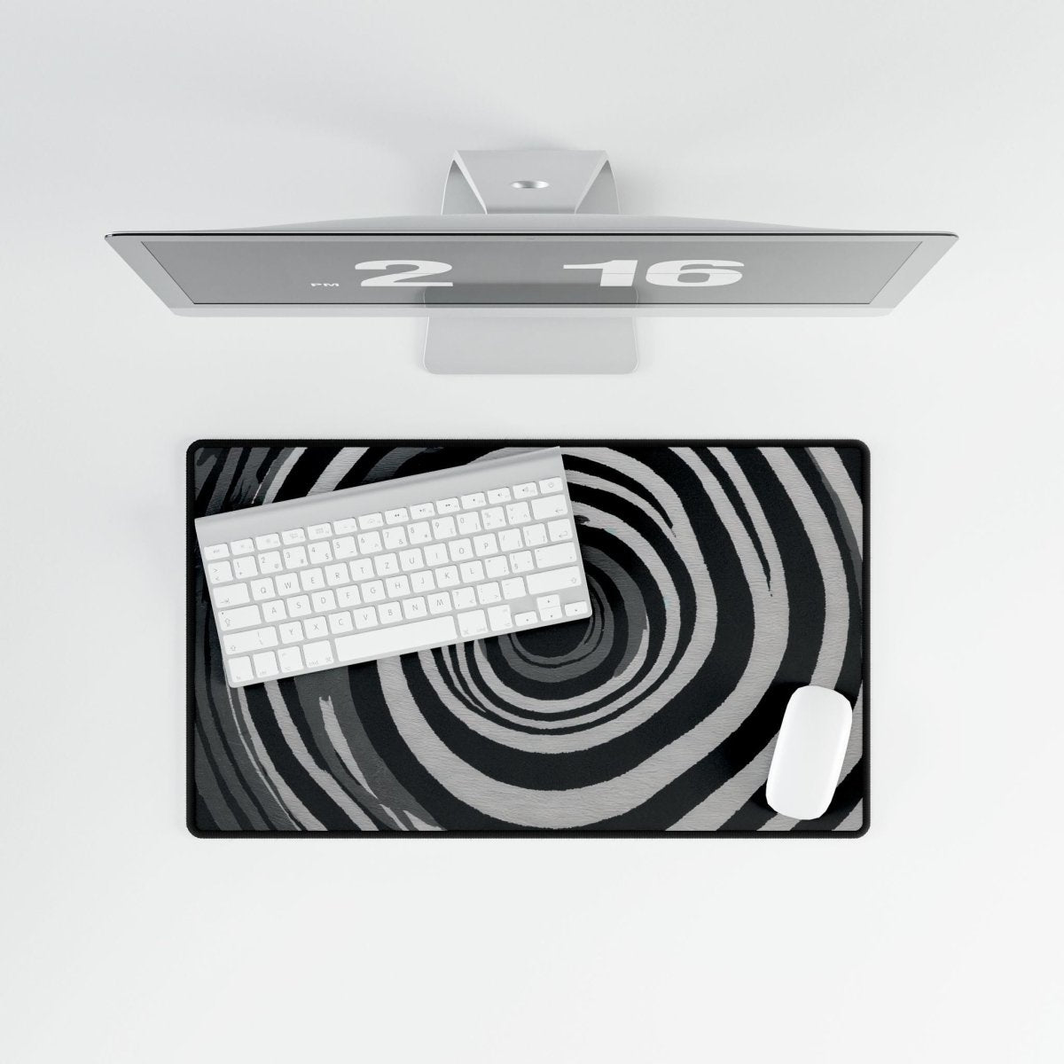 Black and White Swirl Desk Mat Shapes & Patterns XL Mousepads