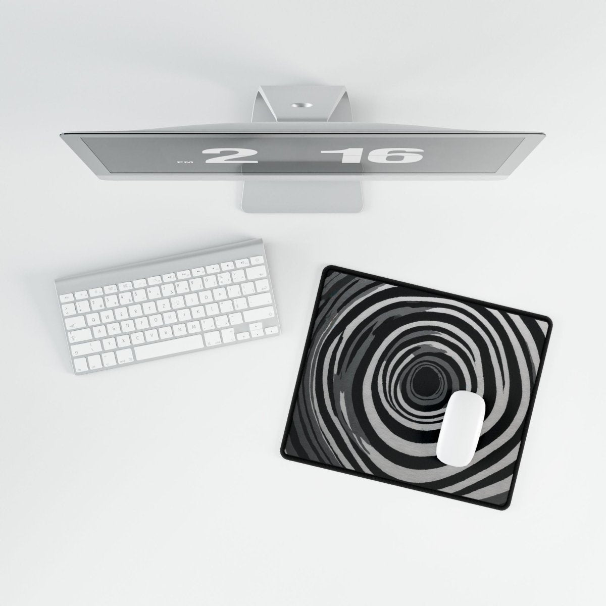 Black and White Swirl Desk Mat Shapes & Patterns XL Mousepads