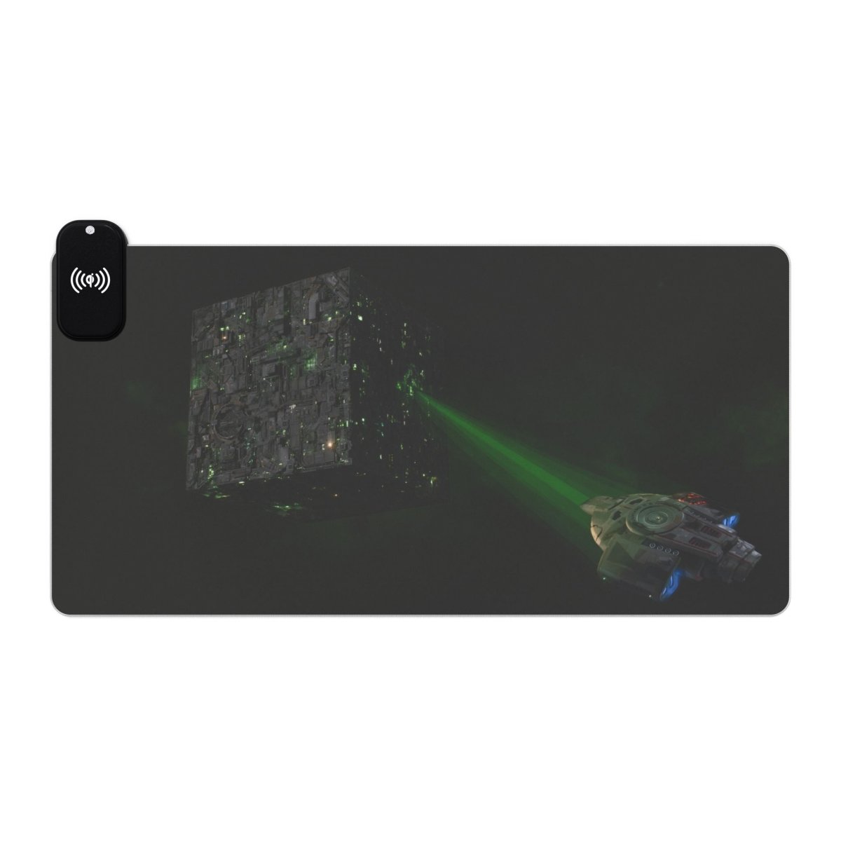 Borg Cube meets Defiant LED, ST: DS9 LED Light - Up Sci - Fi, TV & Movies XL Mousepads