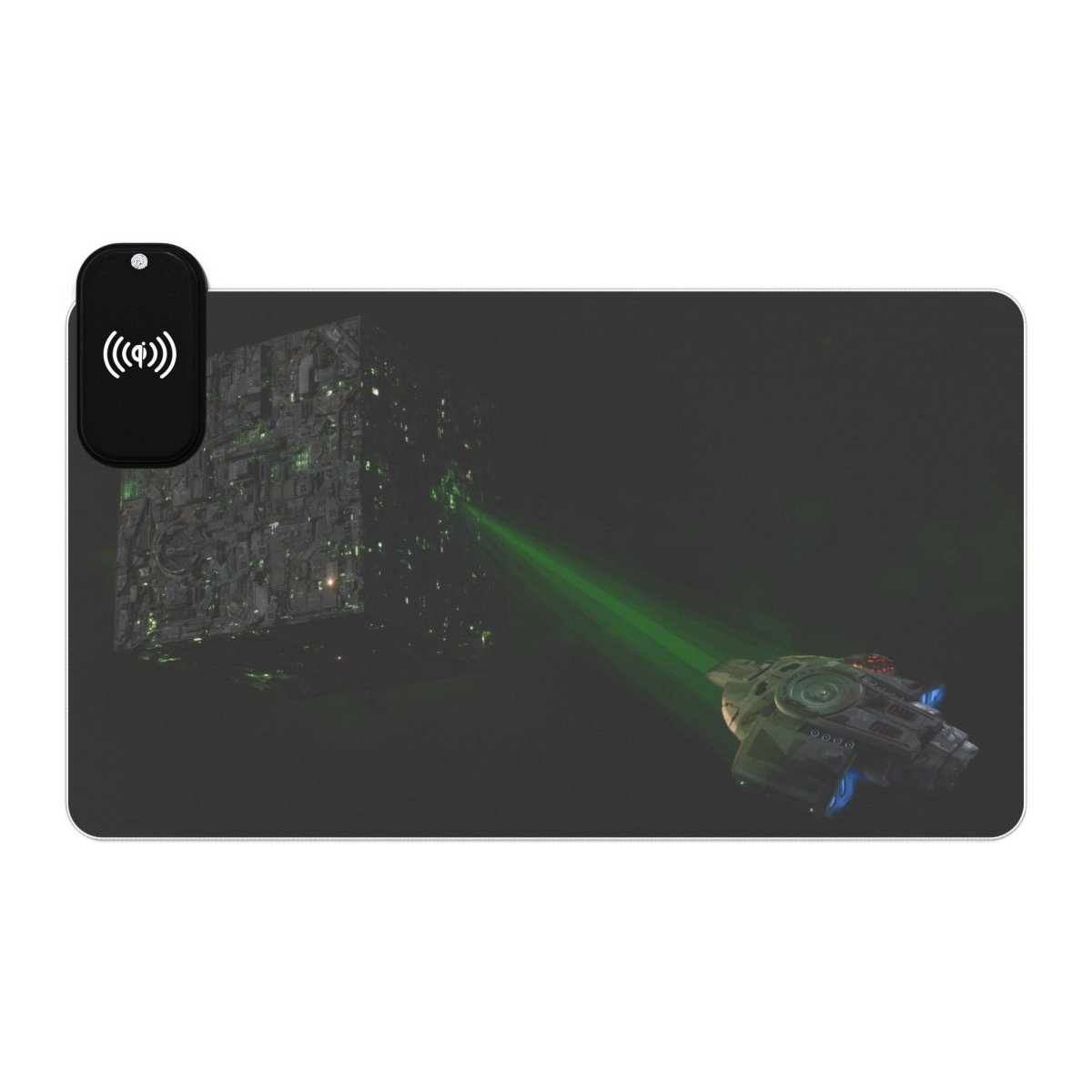 Borg Cube meets Defiant LED, ST: DS9 LED Light - Up Sci - Fi, TV & Movies XL Mousepads