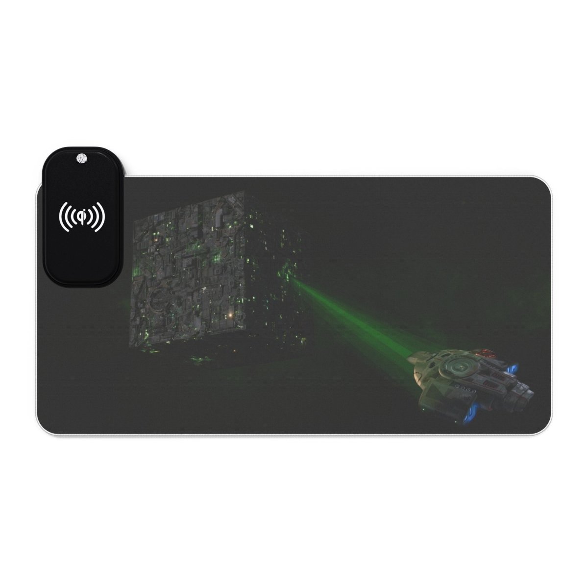 Borg Cube meets Defiant LED, ST: DS9 LED Light - Up Sci - Fi, TV & Movies XL Mousepads