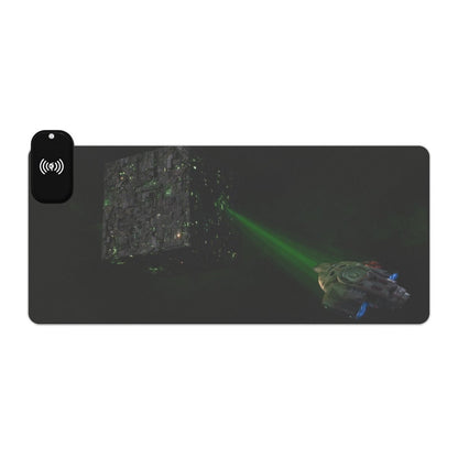 Borg Cube meets Defiant LED, ST: DS9 LED Light - Up Sci - Fi, TV & Movies XL Mousepads