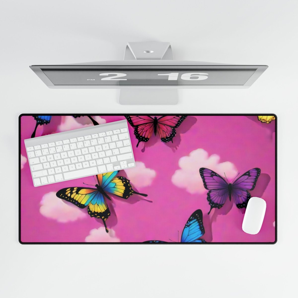 Butterflies on Pink Desk Mat Bling & Glamour XL Mousepads