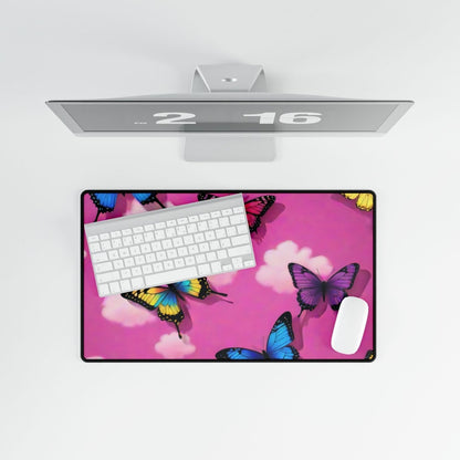 Butterflies on Pink Desk Mat Bling & Glamour XL Mousepads