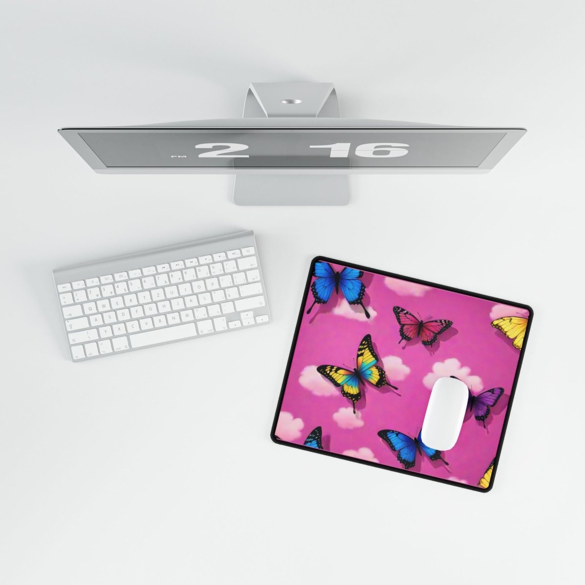 Butterflies on Pink Desk Mat Bling & Glamour XL Mousepads