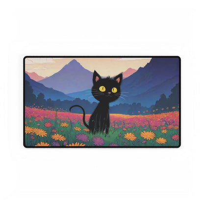 Cute Black Kitten Desk Mat Japanese Cute XL Mousepads