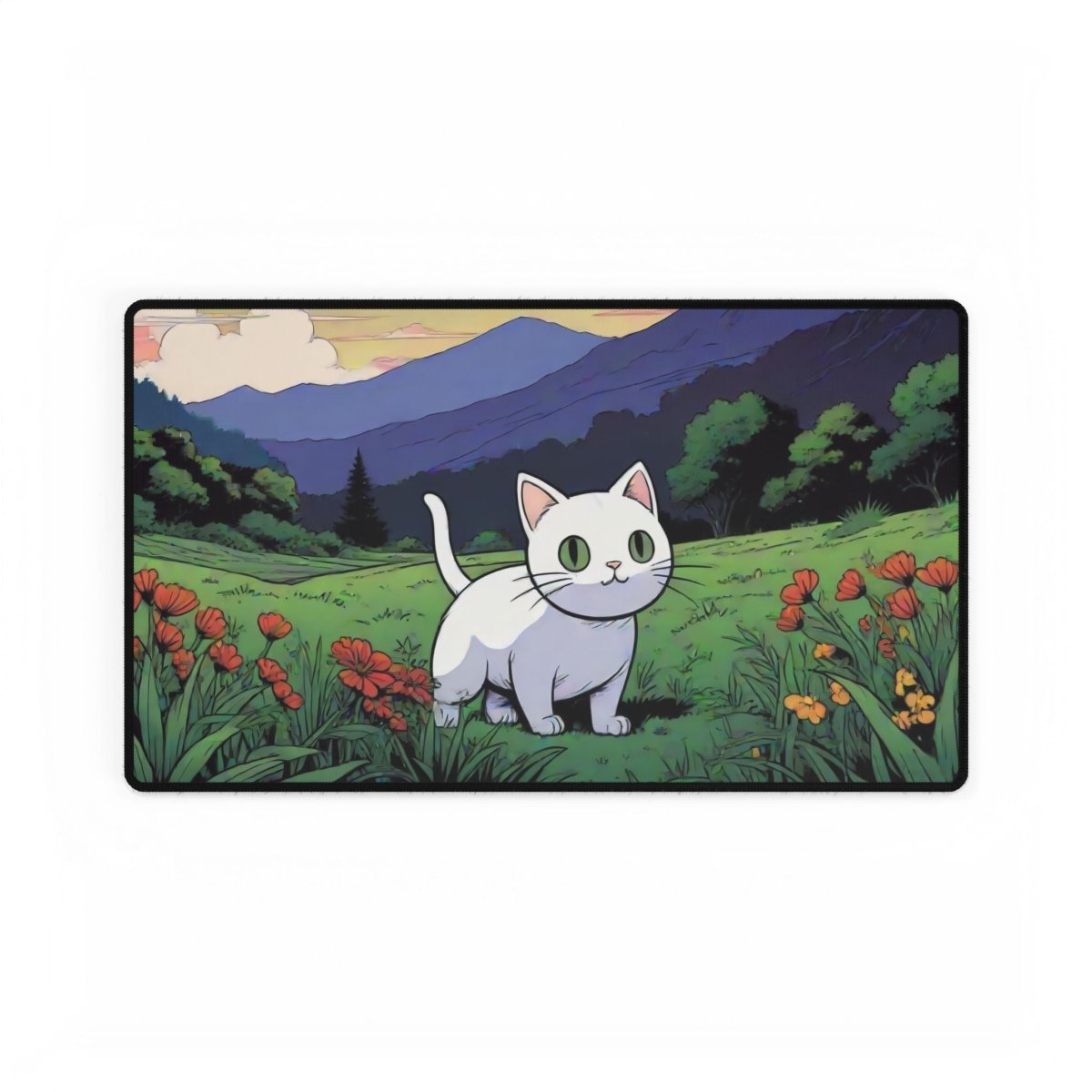 Cute Cat Kawaii, Cartoon Anime Desk Mat Japanese Cute XL Mousepads