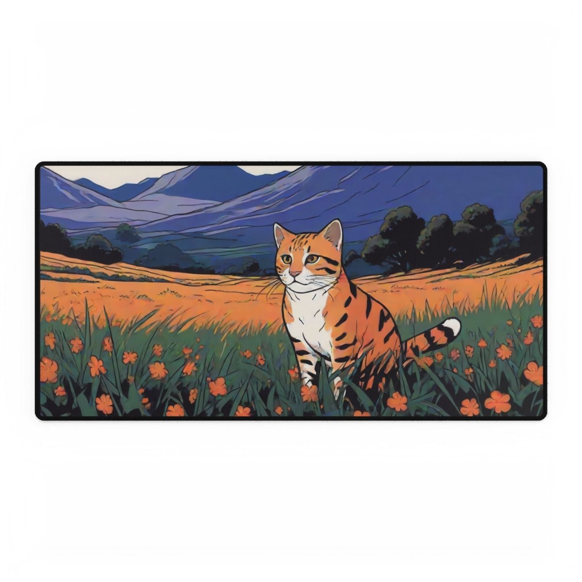 Cute Orange Tabby Cat Desk Mat Japanese Cute XL Mousepads