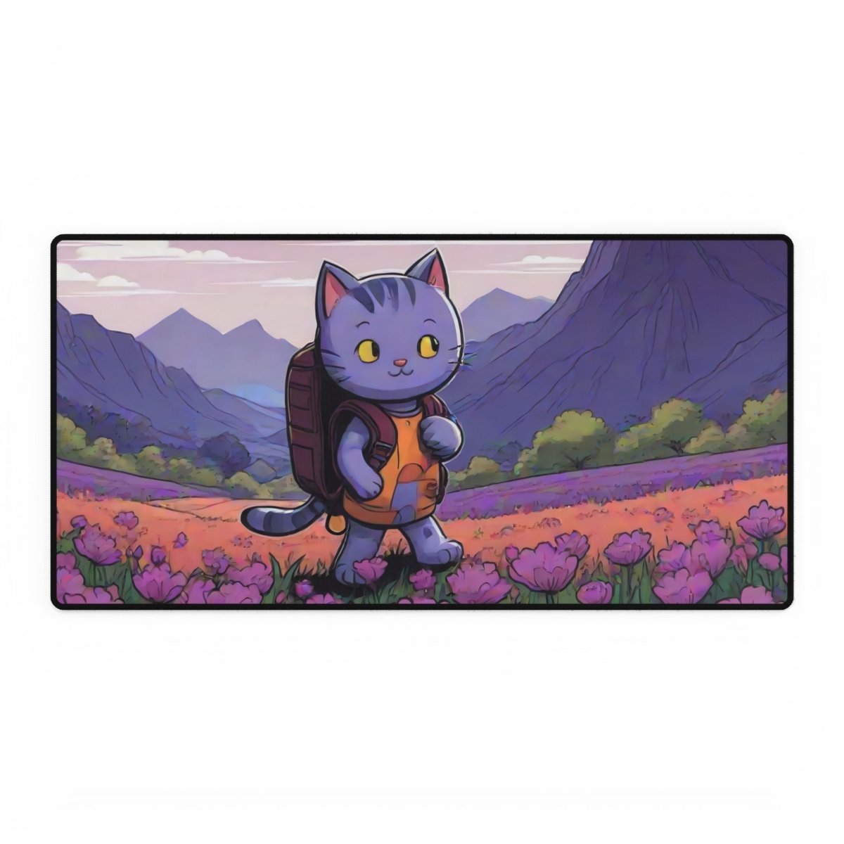 Cute Purple Cat Desk Mat Japanese Cute XL Mousepads