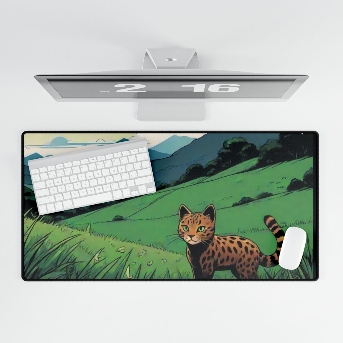 Cute Tabby Tiger Cat Desk Mat Japanese Cute XL Mousepads