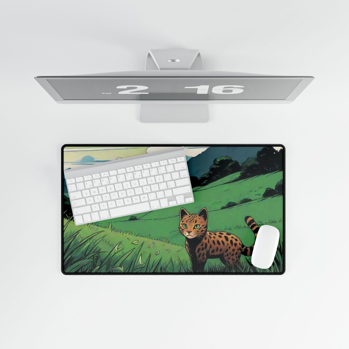 Cute Tabby Tiger Cat Desk Mat Japanese Cute XL Mousepads