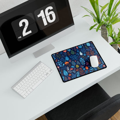 Deep Blue Leaves Desk Mat Shapes & Patterns XL Mousepads