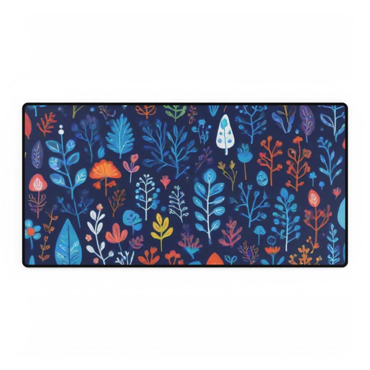 Deep Blue Leaves Desk Mat Shapes & Patterns XL Mousepads