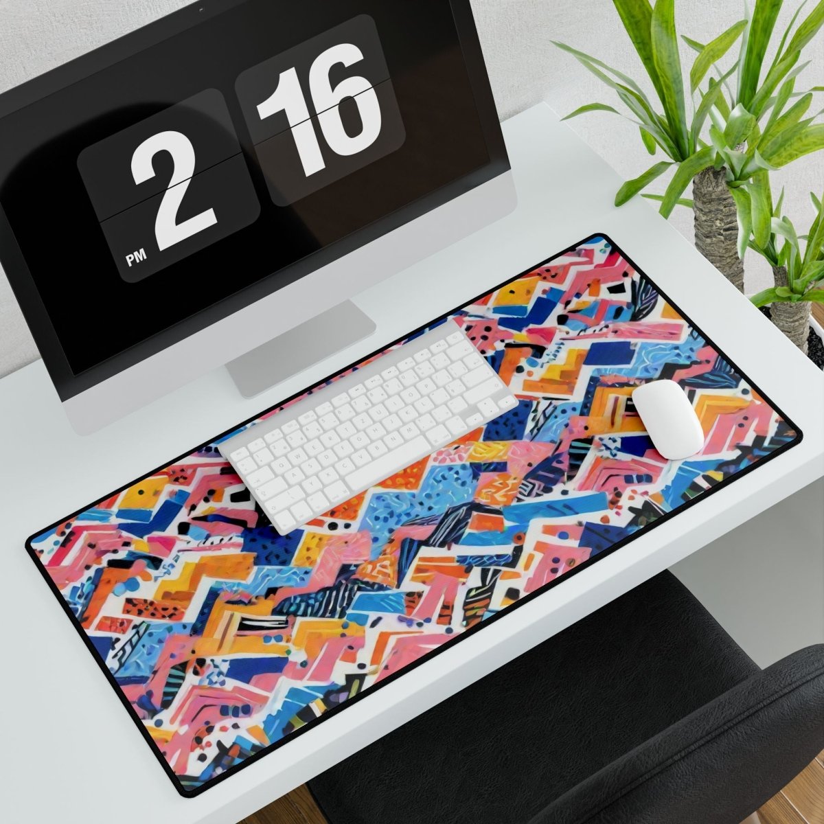 Jagged Lines, Multi - Coloured Pastel Desk Mat Bling & Glamour XL Mousepads