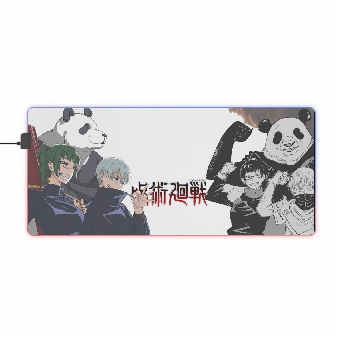 Jujutsu Kaisen with Maki, Inumaki, Panda LED LED Light - Up Anime & Manga XL Mousepads