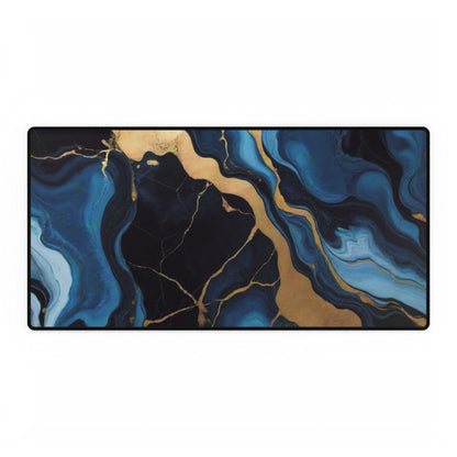 Marble Deep Blue & Gold Desk Mat Bling & Glamour XL Mousepads