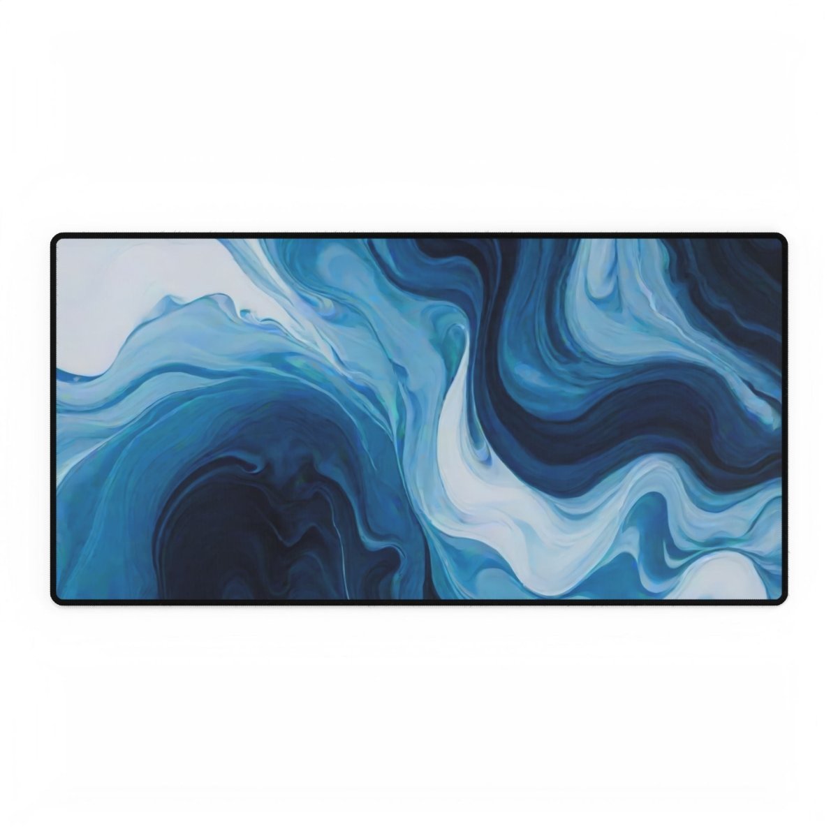 Marble Swirl Blue White Desk Mat Shapes & Patterns XL Mousepads