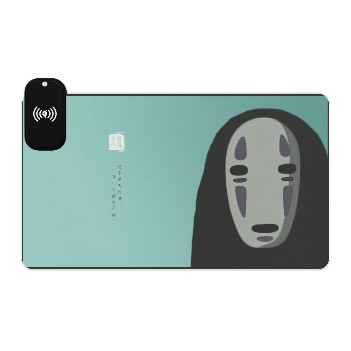 No Face, Spirited Away, Green LED LED Light - Up Anime & Manga XL Mousepads