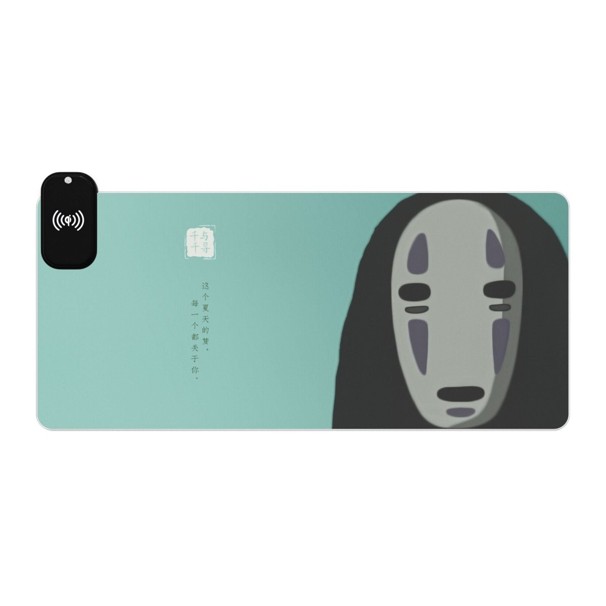 No Face, Spirited Away, Green LED LED Light - Up Anime & Manga XL Mousepads