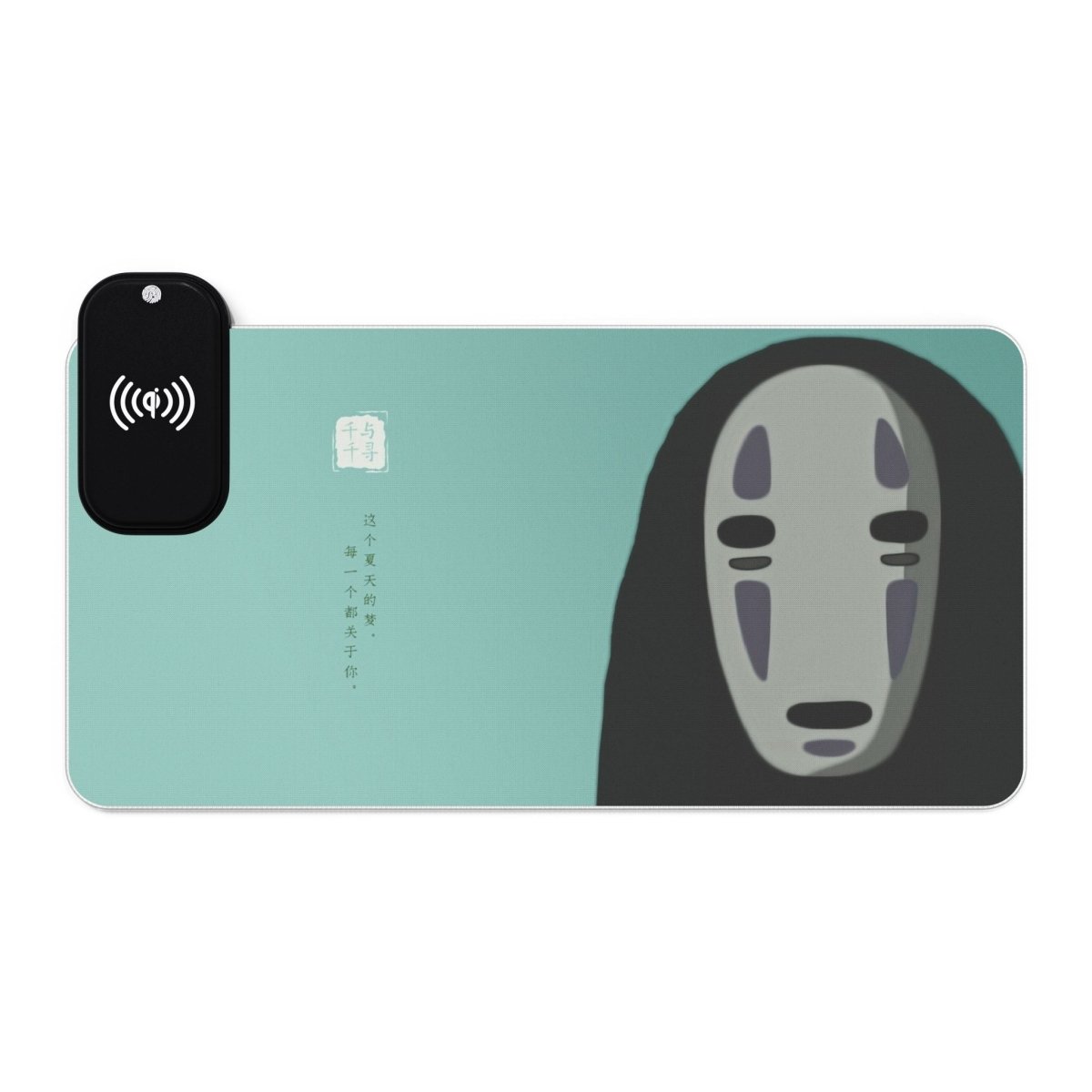 No Face, Spirited Away, Green LED LED Light - Up Anime & Manga XL Mousepads