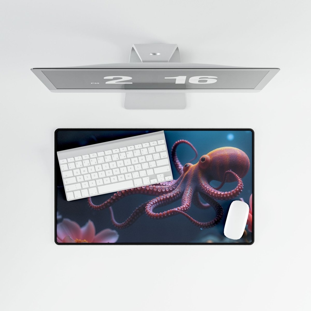 Octopus, Underwater Art Desk Mat Aquatic Fish XL Mousepads