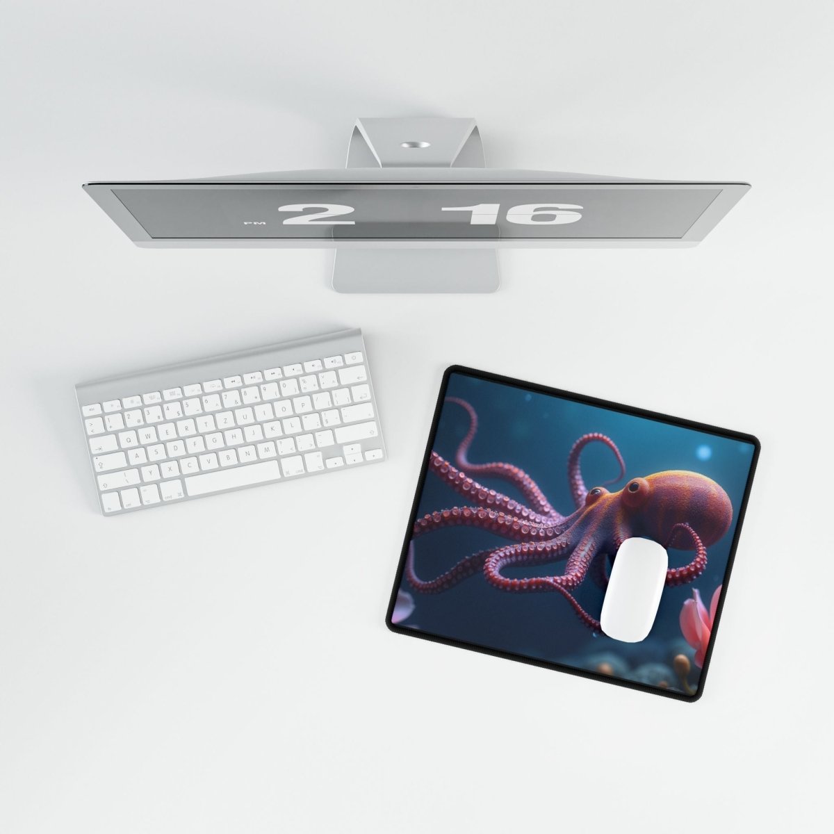 Octopus, Underwater Art Desk Mat Aquatic Fish XL Mousepads