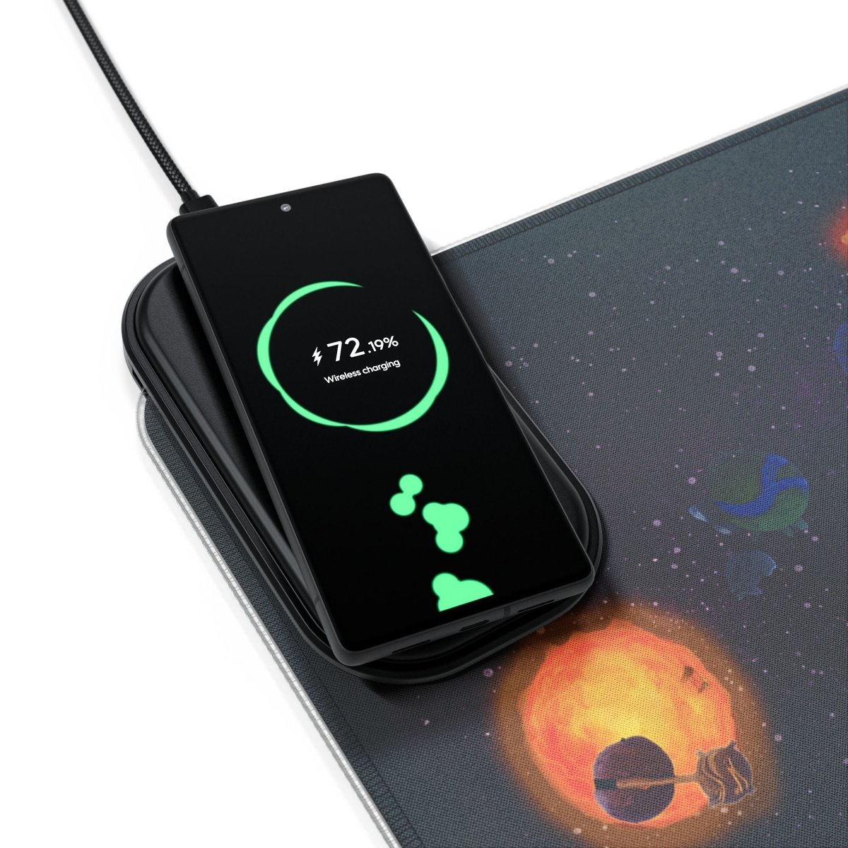 Outer Wilds The Hatchling, Wireless Charging LED + Wireless Charging XL Mousepads