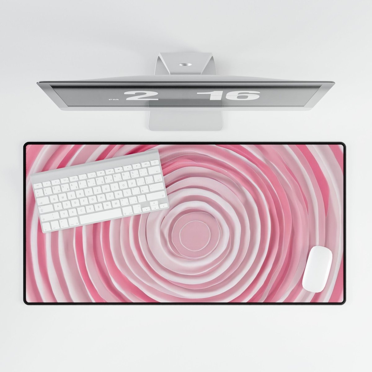 Pink and White Swirl Desk Mat Bling & Glamour XL Mousepads