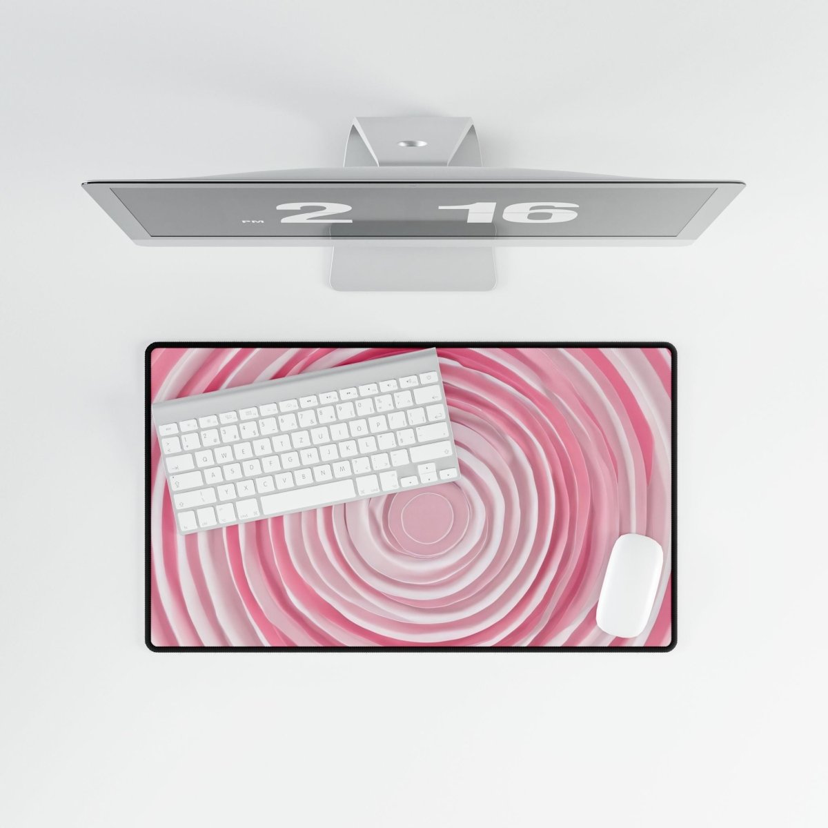 Pink and White Swirl Desk Mat Bling & Glamour XL Mousepads