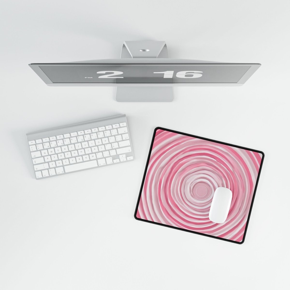 Pink and White Swirl Desk Mat Bling & Glamour XL Mousepads