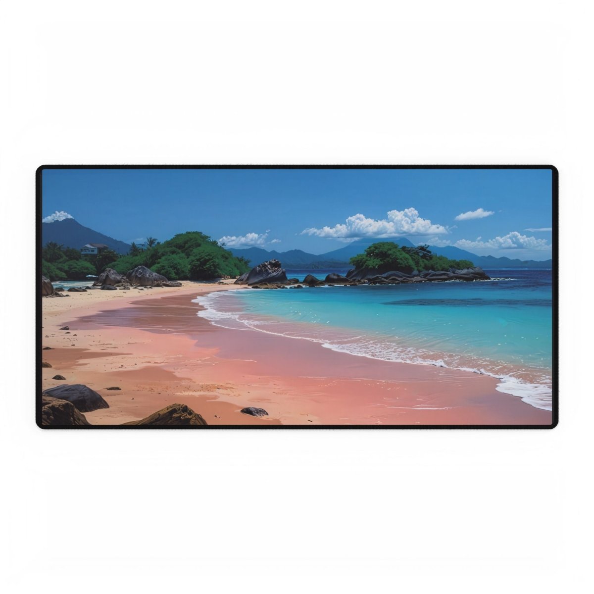 Pink Beach Desk Mat Stunning Views XL Mousepads