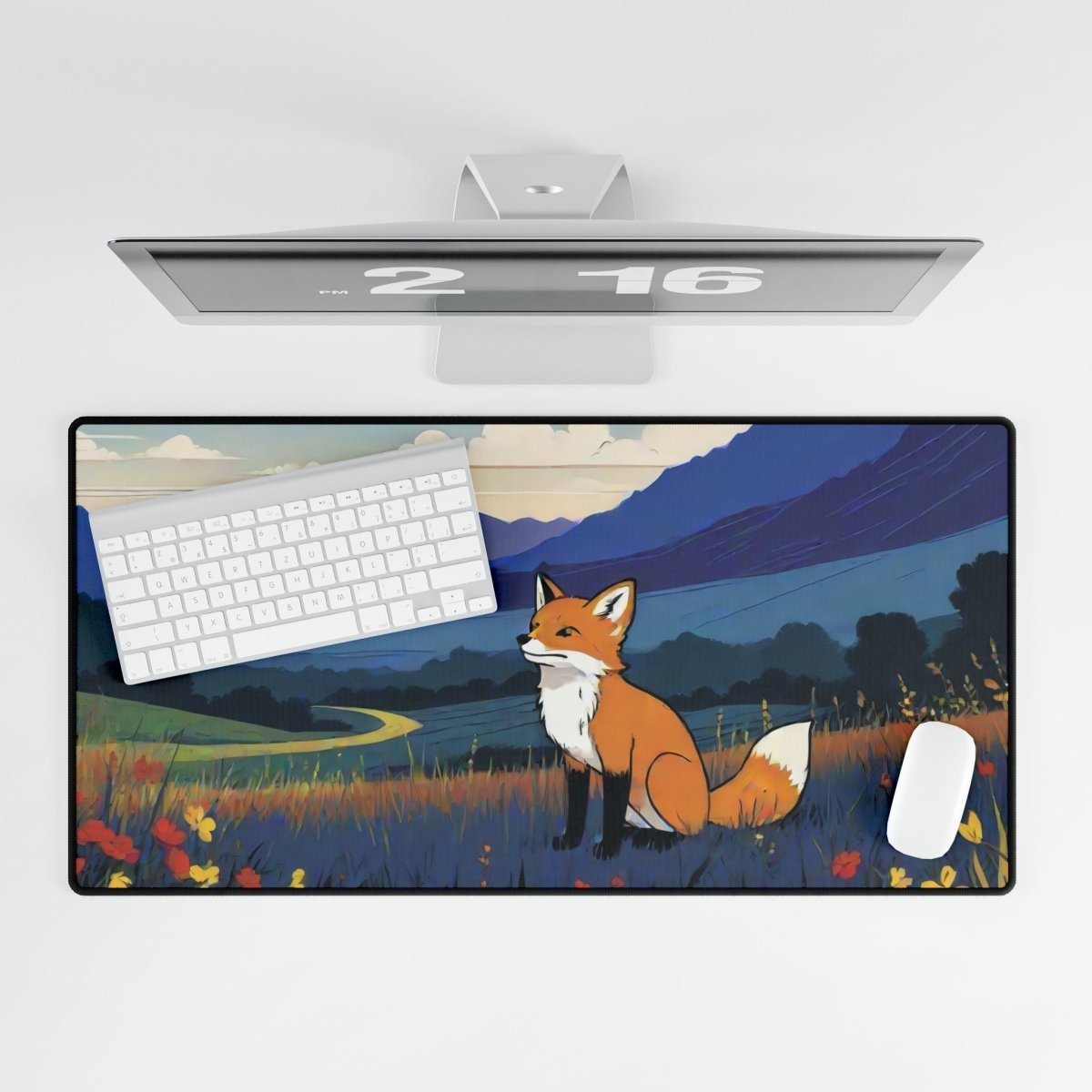 Red Fox Cartoon Desk Mat Japanese Cute XL Mousepads