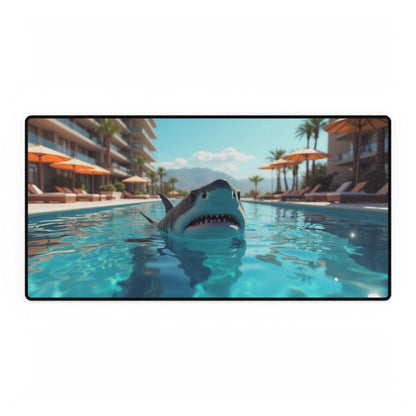 Shark in Swimming Pool Desk Mat Aquatic Fish XL Mousepads