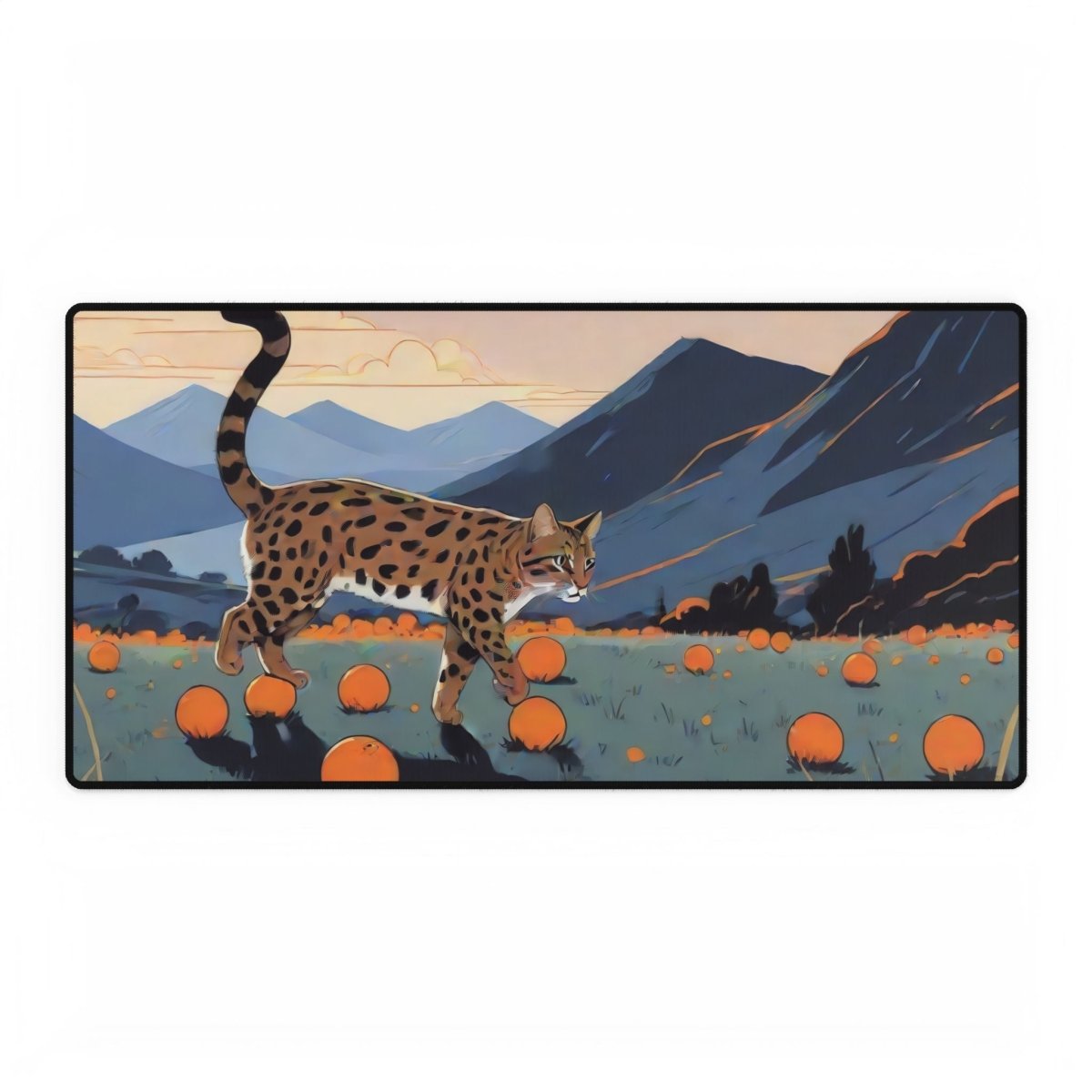 Tsushima Leopard Desk Mat Japanese Cute XL Mousepads