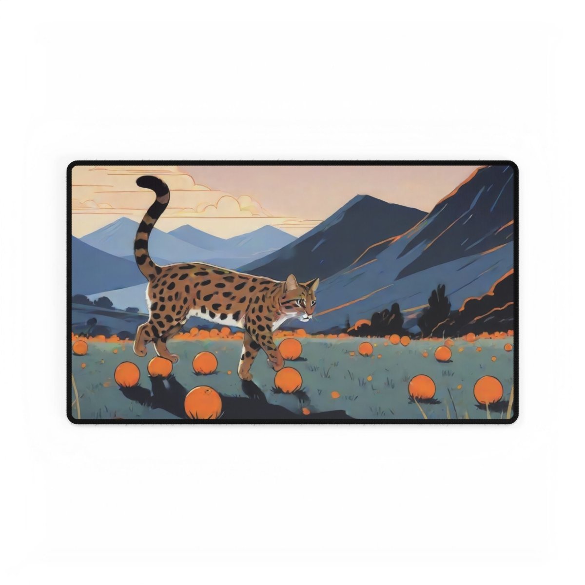 Tsushima Leopard Desk Mat Japanese Cute XL Mousepads