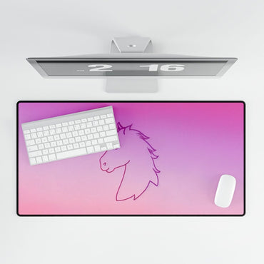 Unicorn Silhouette on Pink Desk Mat Children's XL Mousepads