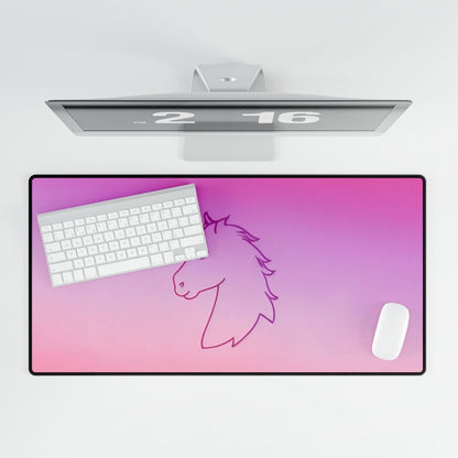 Unicorn Silhouette on Pink Desk Mat Children's XL Mousepads