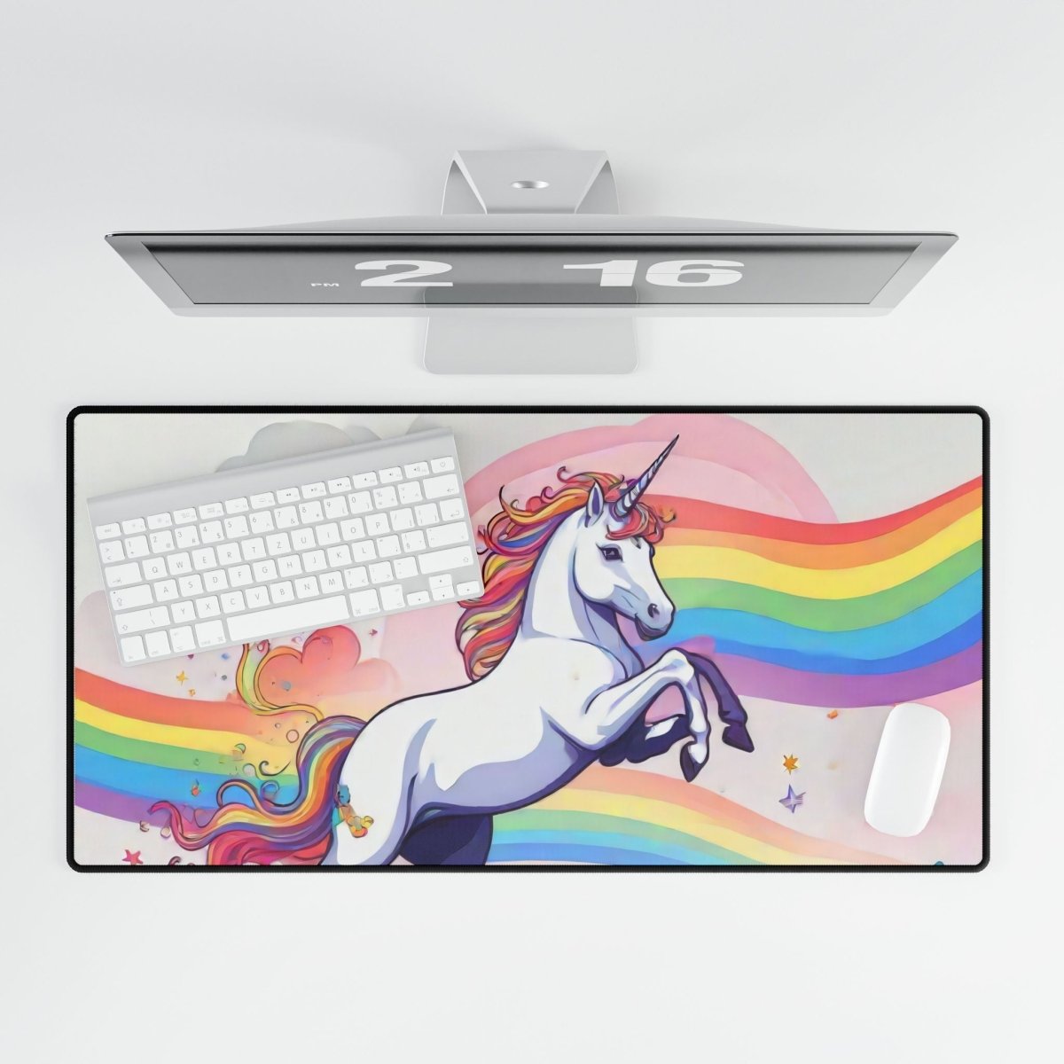 Unicorns and Rainbows Desk Mat Children's XL Mousepads