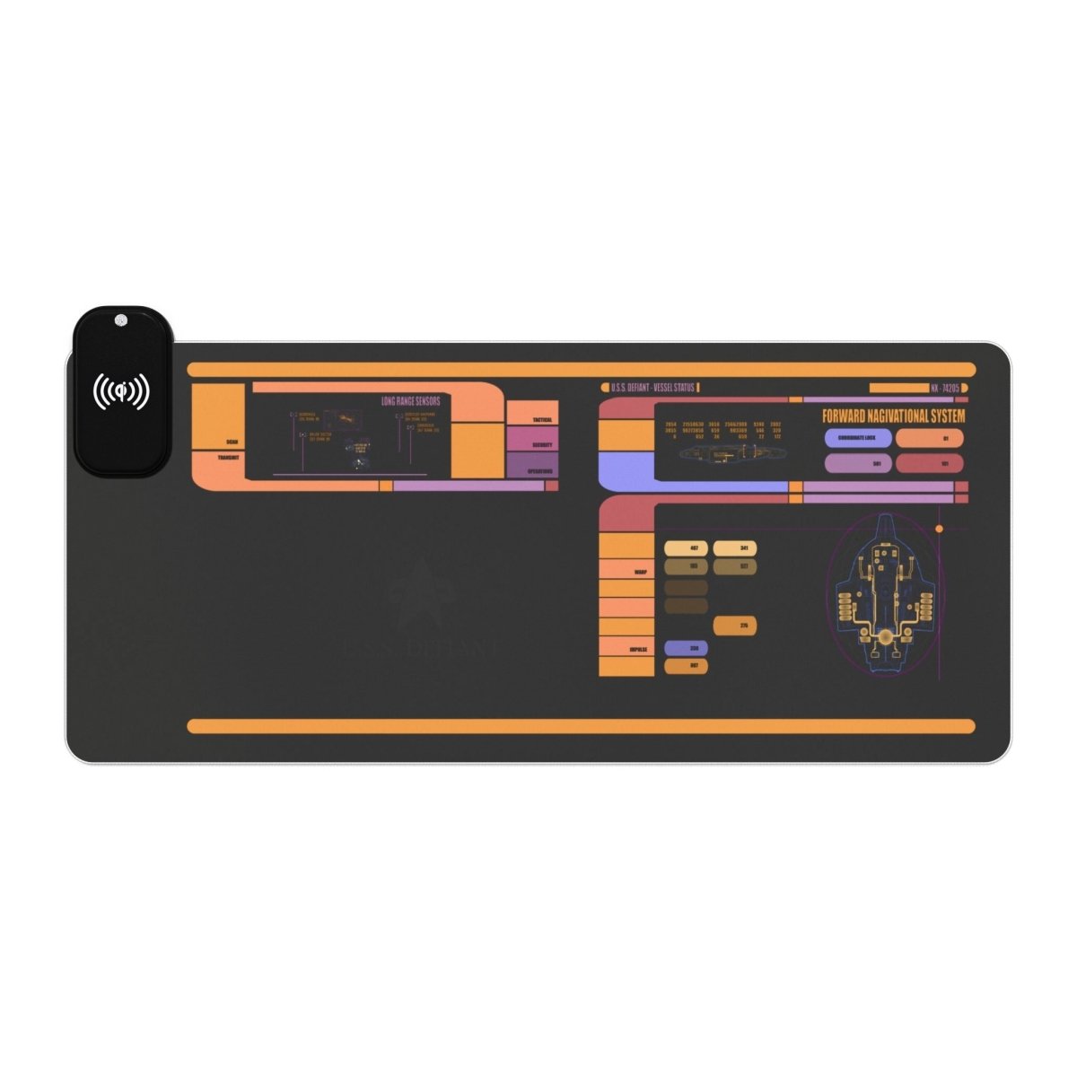 U.S.S Defiant LCARS LED, ST: DS9 LED Light - Up Sci - Fi, TV & Movies XL Mousepads