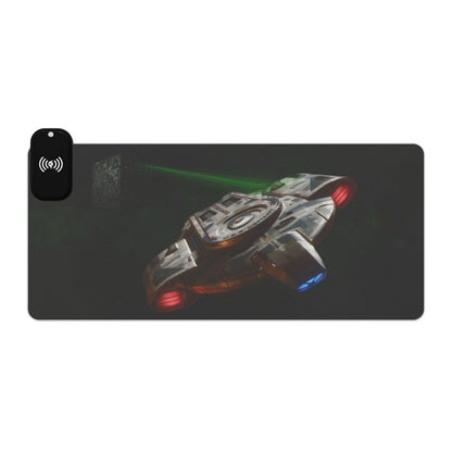 U.S.S. Defiant meets the Borg, LED DS9 LED Light - Up Sci - Fi, TV & Movies XL Mousepads